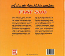 Laden Sie das Bild in den Galerie-Viewer, FIAT 500  .  Autos die Geschichte machten