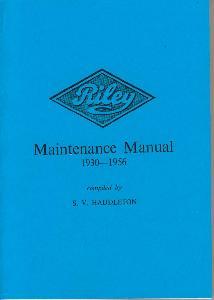 Riley . Maintenance Manual 1930 - 1956