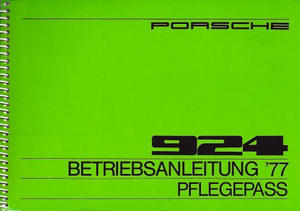 Porsche 924 . Betriebsanleitung